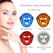 3 Color Light LED Mask Facial Massager Electric Mask LED Therapy Face Massager Muscle Stimulator Vibrator Antiaging Beauty Tools