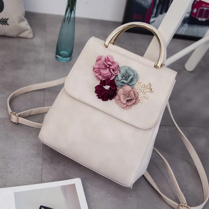 Designer Flower Women Backpack Small High Quality Beading School Bags For Girls multifunctional backpack female shoulder bag (20)