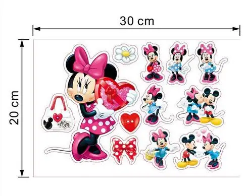 Hot Mickey Mouse Minnie mouse wall sticker children room nursery decoration diy adhesive mural removable vinyl wallpaper XY8126 - Цвет: 22