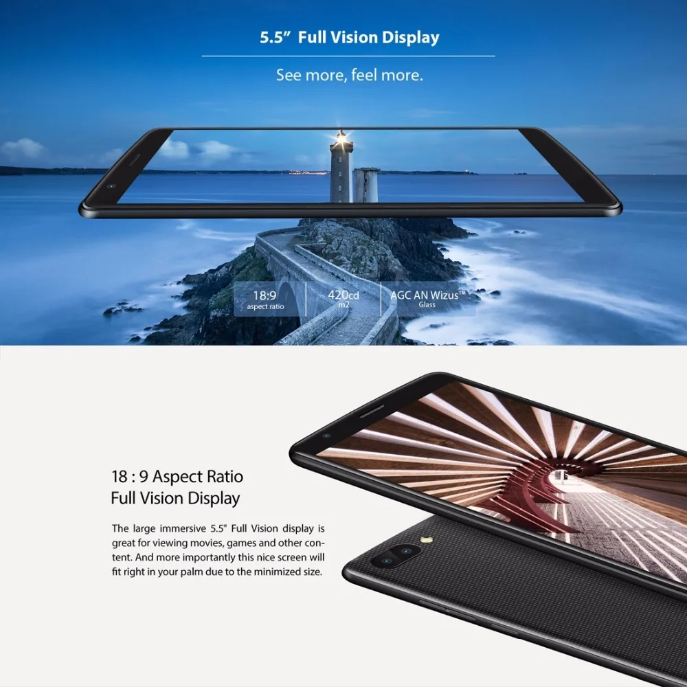 Новый BLACKVIEW A20 Android GO смартфон с двумя задними Камера MTK6580M четырехъядерный 1Гб Оперативная память 8 ГБ 5,5 \