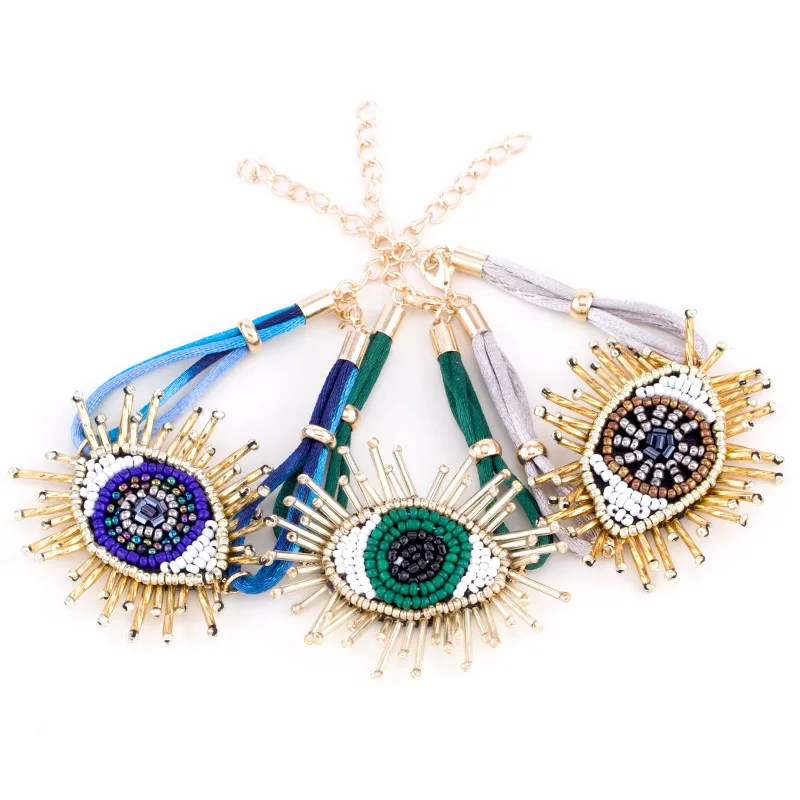 Sehuoran браслеты и браслеты для женщин богемные стеклянные бусины ручной работы массивные браслеты Подвески свадебный подарок для
