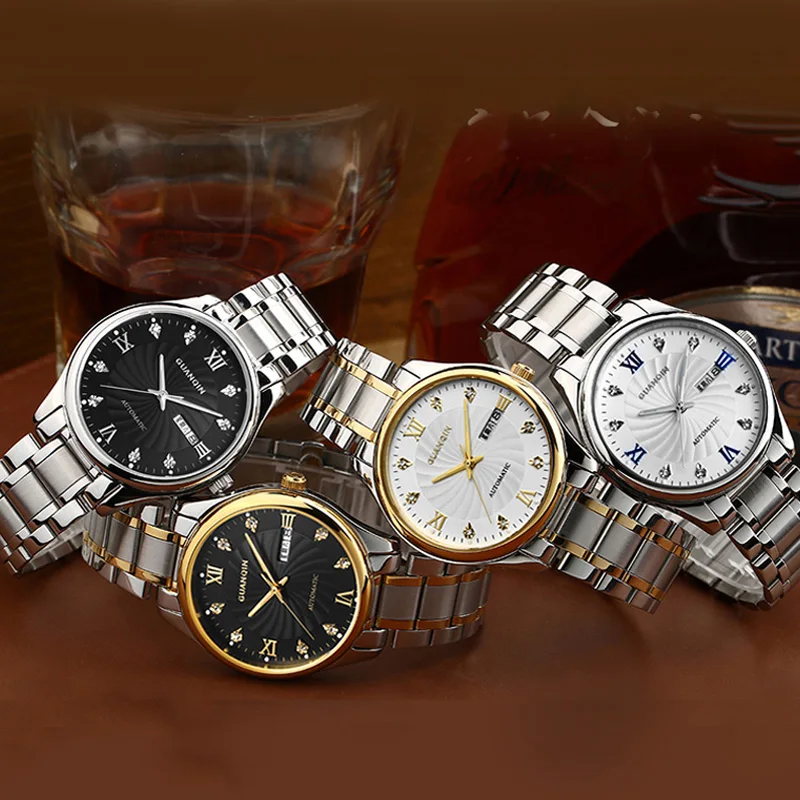 GUANQIN Mens Watch Top Brand Automatic Watch Calendar Luminous Perspective Week Clock Men Water Resistant Male Wristwatches 2017 (3)