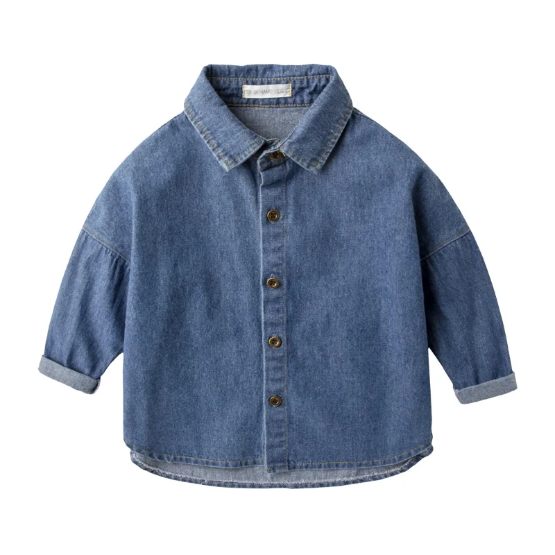 Baby Jeans Shirt Long Sleeves 8 Spring and Autumn Children's Clothing 4 Year Old Children's Coat 5 Baby Shirt 6