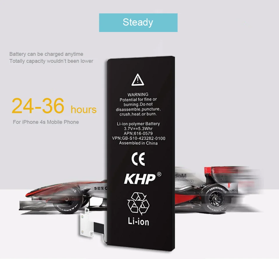Original KHP Phone Battery For iPhone 4S Battery 1430mAh Repair Tool 0 Cycle Replacement Mobile Batteries Sticker (15)