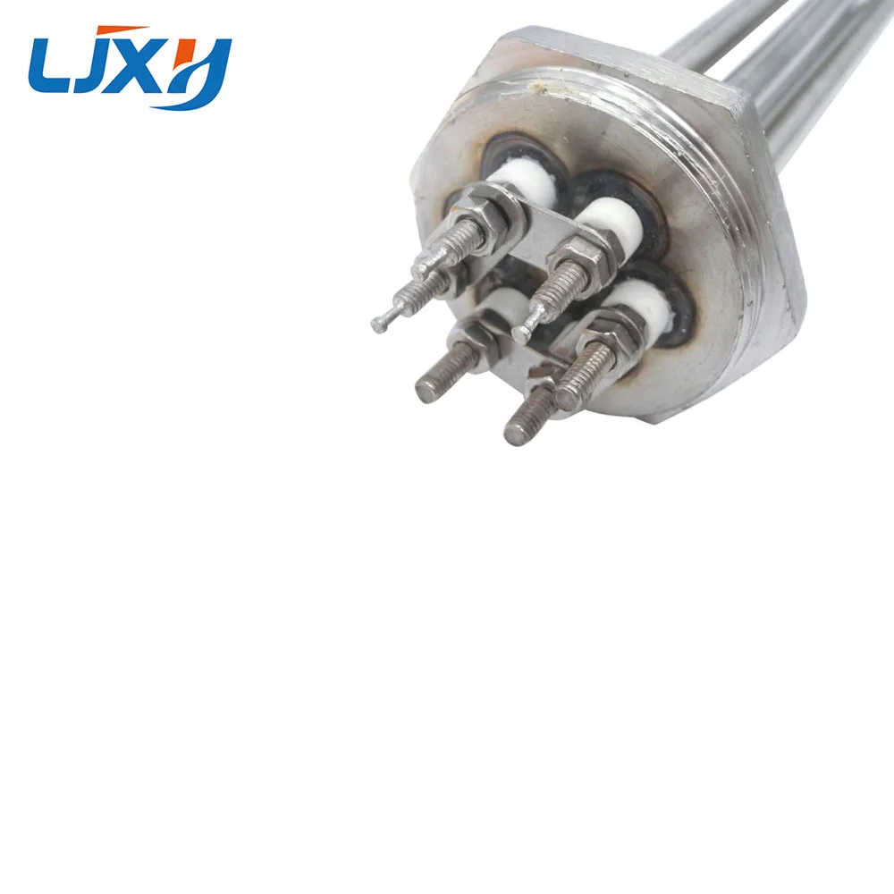 LJXH DN32 Tubular Heater Heating Element 220V/380V 304Stainless Steel 1.2"Thread Immersion Water Heating Tube with plug Head Nut