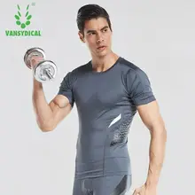 Vansydical, короткий рукав, компрессионная рубашка, для бега, спортивные рубашки, мужские, s, быстросохнущие, для фитнеса, тренировочные рубашки, для бега, для спортзала, топы для мужчин