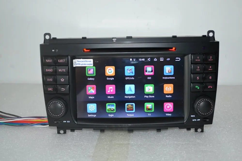 Cheap 7" Android 7.1 for mercedes w203,clk w209 2din car dvd,gps navigation 3G,Wifi,radio,bluetooth,Steering wheel Canbus Free 8g map 31