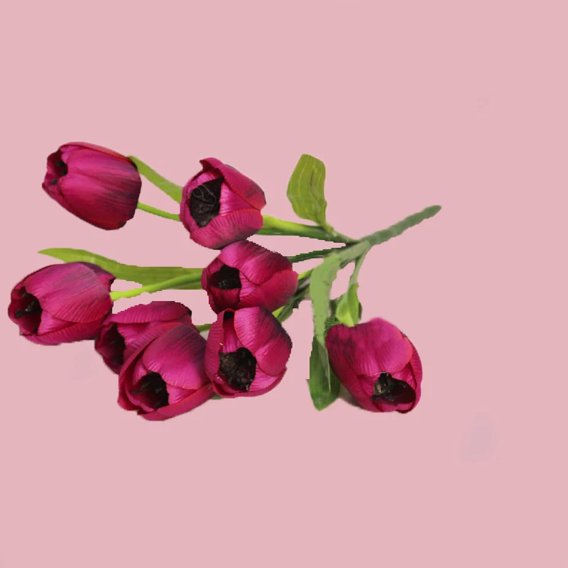 normal size 1 bunch with 9 heads tulip artificial flowers decorative flower normal size