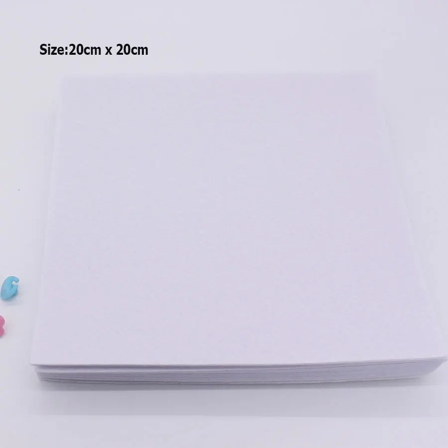 

White 1mm Hard Felt Fabric Square Of Home Decoration Pattern Bundle For Sewing Dolls Crafts Feltro Handmade DIY Fabrics