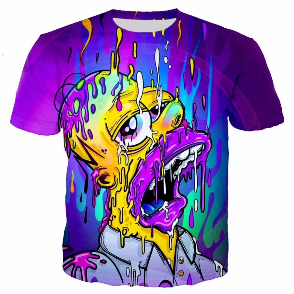 

Rick and morty 3D t shirts Simpson print Kids Summer t shirt baby Cartoon casual tees Men tops anime Donut Food boy summer tee
