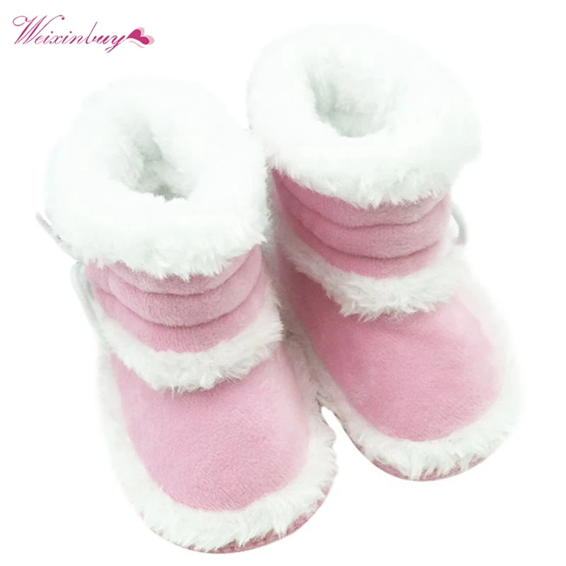 

Factory Price! Winter Baby Girls Snow Boots Infant Solid Lace Up Shoes Prewalker Anti-slip Boots 0-18 Months