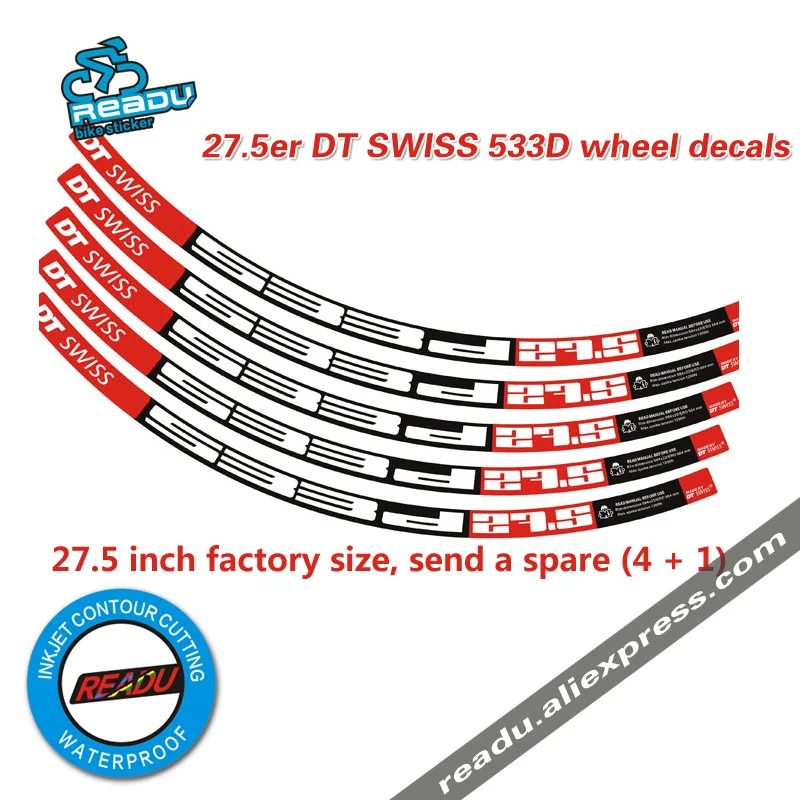 DT SWISS 533D 27.5 inch Mountain bike wheelset decals MTB rims Wheels