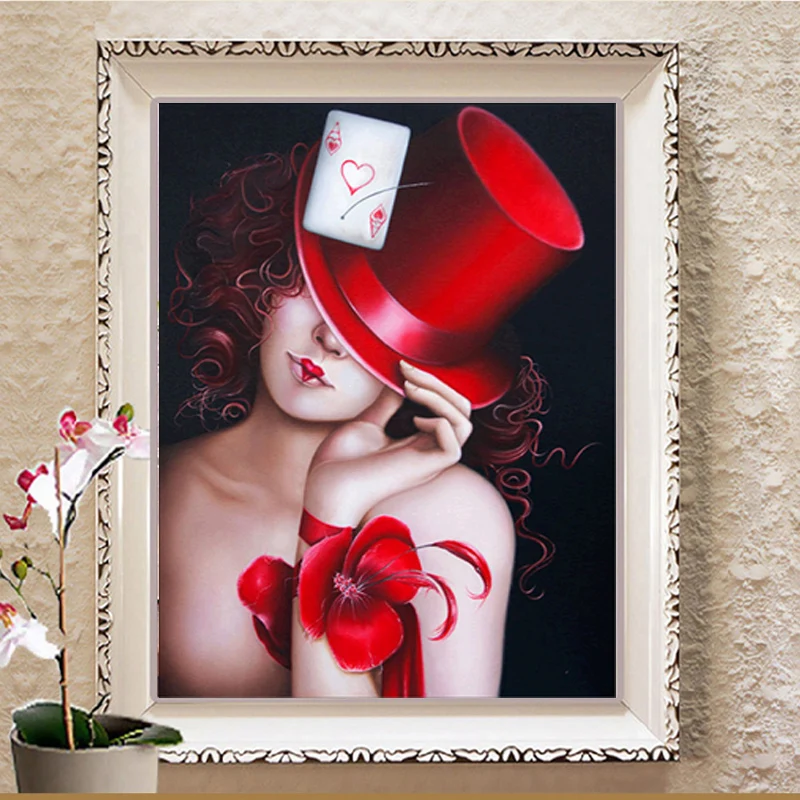 

2017 5d diamond mosaic Diamond painting cross stitch fashion crystal square girl Portrait painting rhinestone embroidery