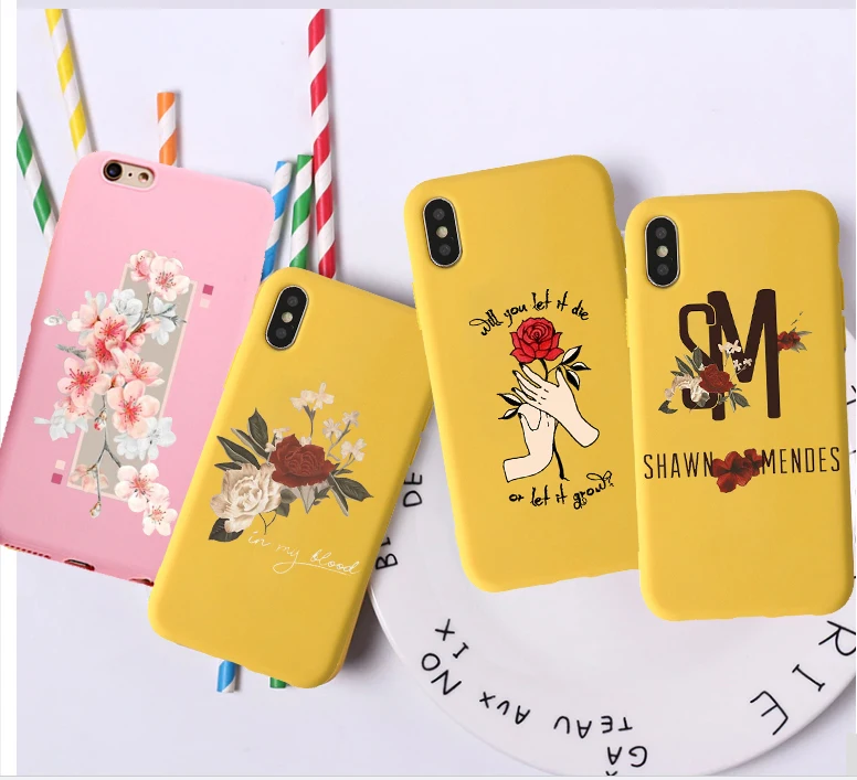 Shawn Mendes In my blood Candy Color TPU Case phone For iphoneX 7 8 XS XR XSMAX Pink Red Yellow purple Cover