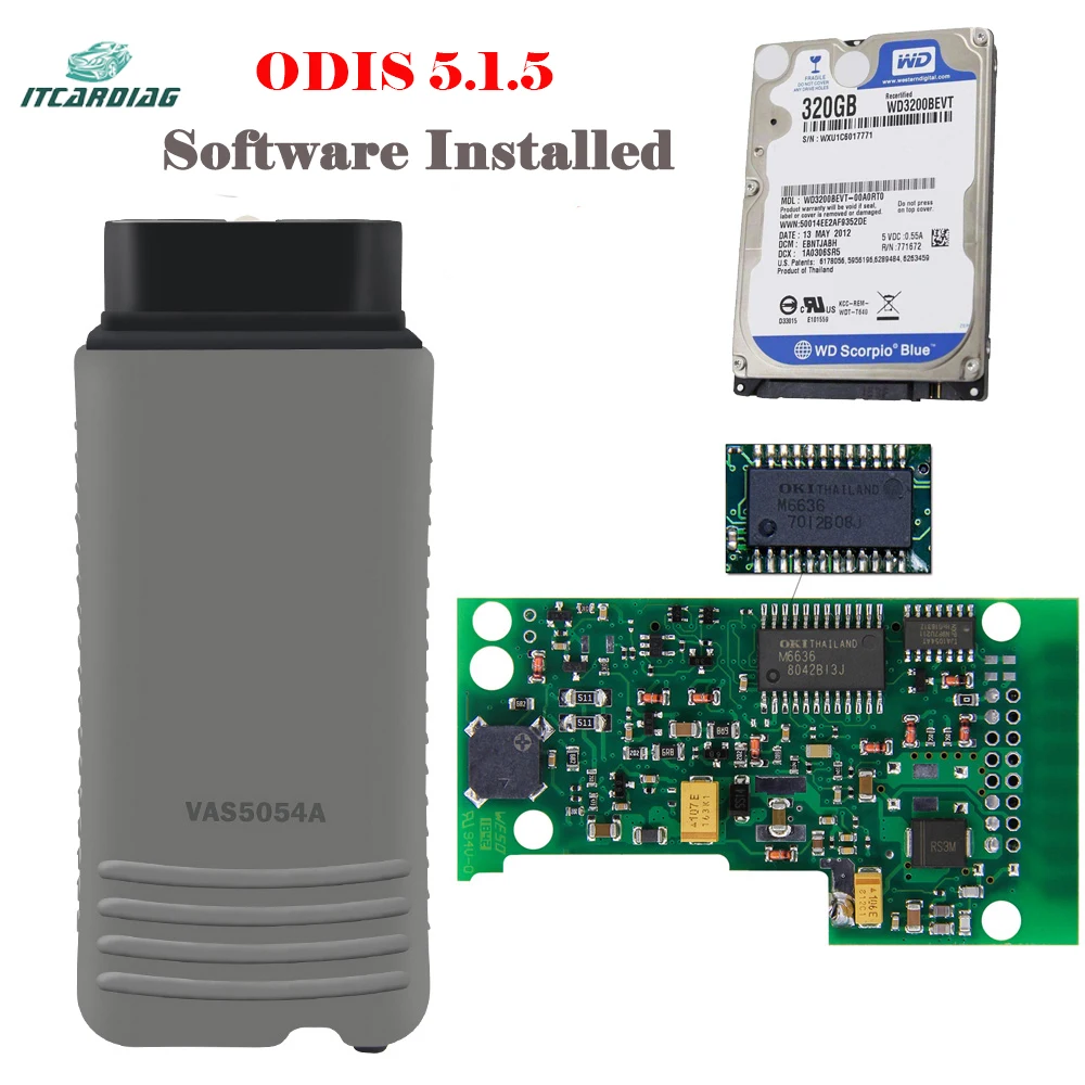 VAS5054a OKI полный чип ODIS V5.1.5 Бесплатный Keygen VAS 5054a Bluetooth с HDD ODIS установленная Поддержка UDS для VAG