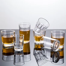 Cup-Shot Liquor Whisky Wine-Glasses Glass-Cup Crystal Drinking Creative White Mug Bottom