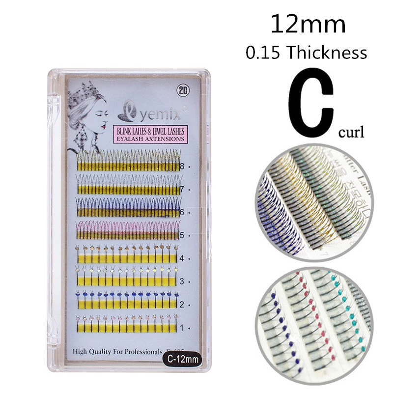 

Glitter Mix Diamond Y Individual Eyelashes False Lashes 6 Colors Crystal Eye Lashes Extension Makeup Tools