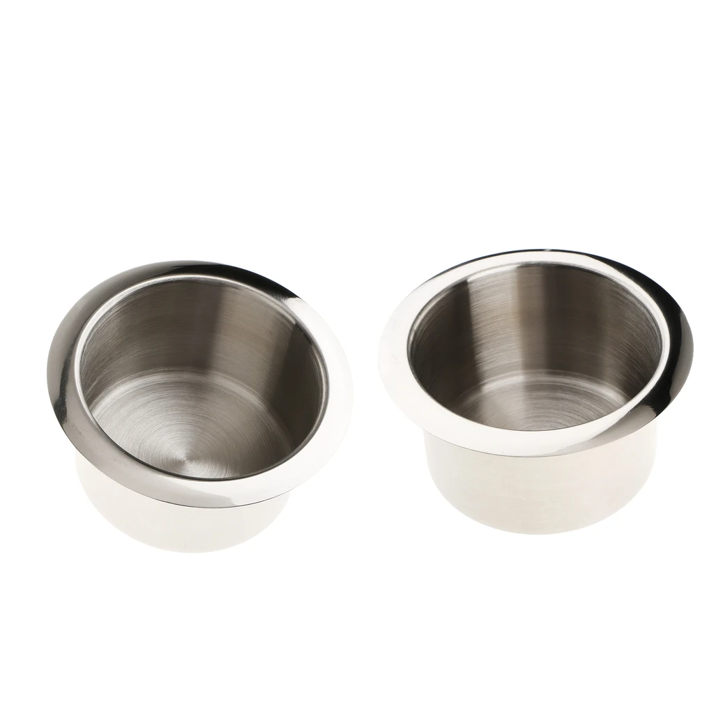 2 Pieces Stainless Steel Car Interior Bottle Cup Drink Holder Storage Base Inner Diameter: 84mm/ 3.31''