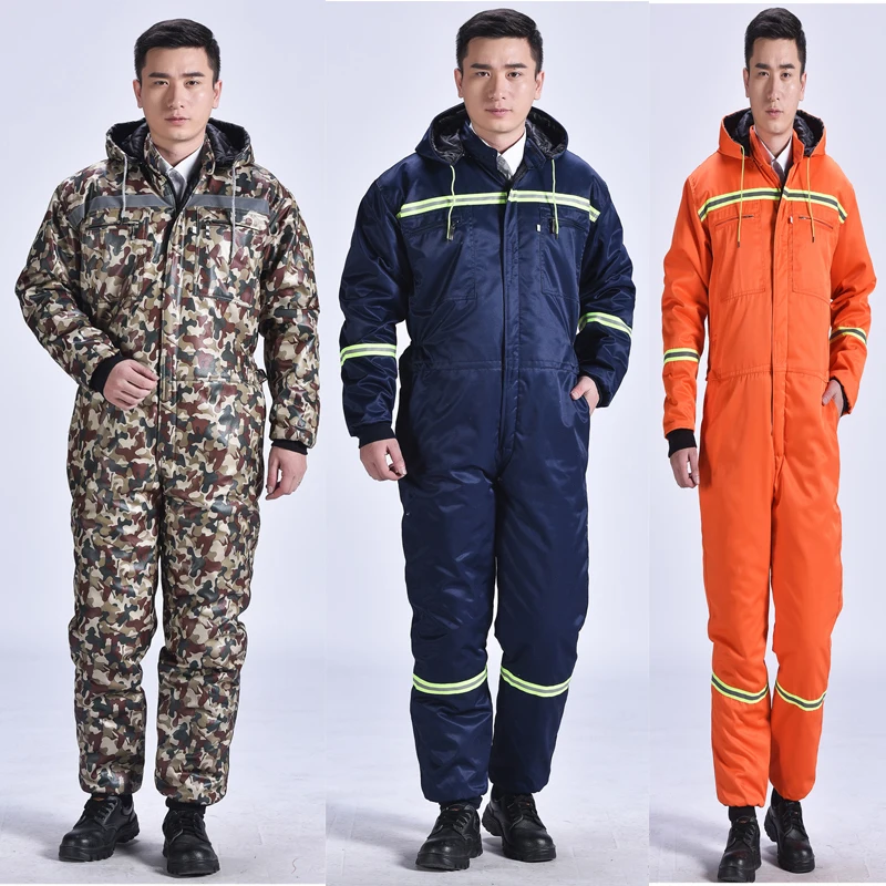 Winter Overalls Warm Cotton Padded Hooded Work Clothing Dust-proof Anti  Fouling Fishing Outdoor Winter Coats Working Coveralls - AliExpress