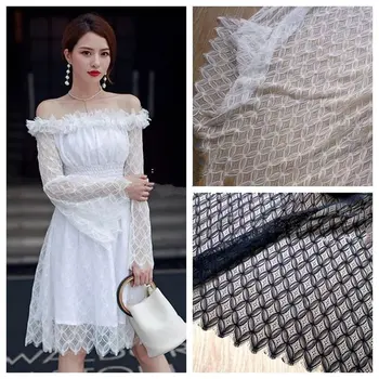 

GLace 3M/Lot High Quality Bone Line Eyelash Lace Fabric Top Openwork Smock Skirt Accessories DIY Craft Material TX 664