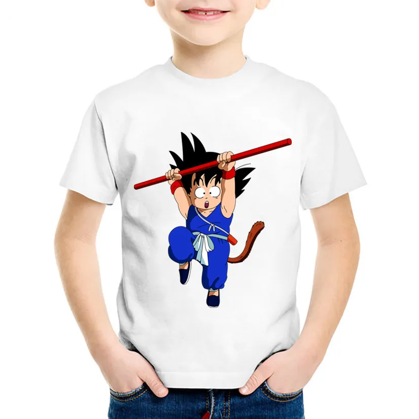 Детские футболки с рисунком из мультфильма «Гоку» Для малышей Детская летняя мужская футболка с длинными рукавами с рисунком «Жемчуг дракона» топы для мальчиков и девочек одежда для малышей HKP5072