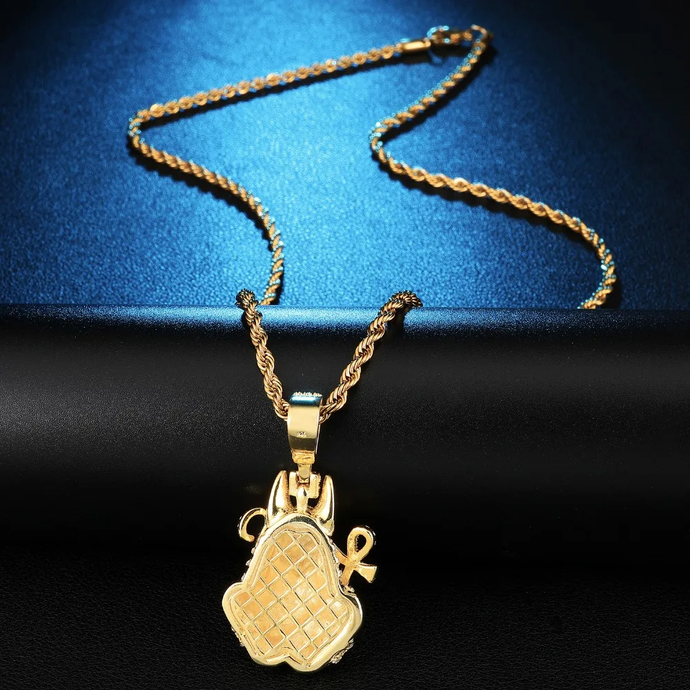 Хип хоп Полный AAA Iced Out Bling кубический циркон медь Египетский АНХ крест подвески и ожерелья для мужчин ювелирные изделия