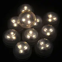 Светодиодные вечерние 10 шт. Свадебные украшения Водонепроницаемый погружной мини-свет с батареей на Хэллоуин Рождество