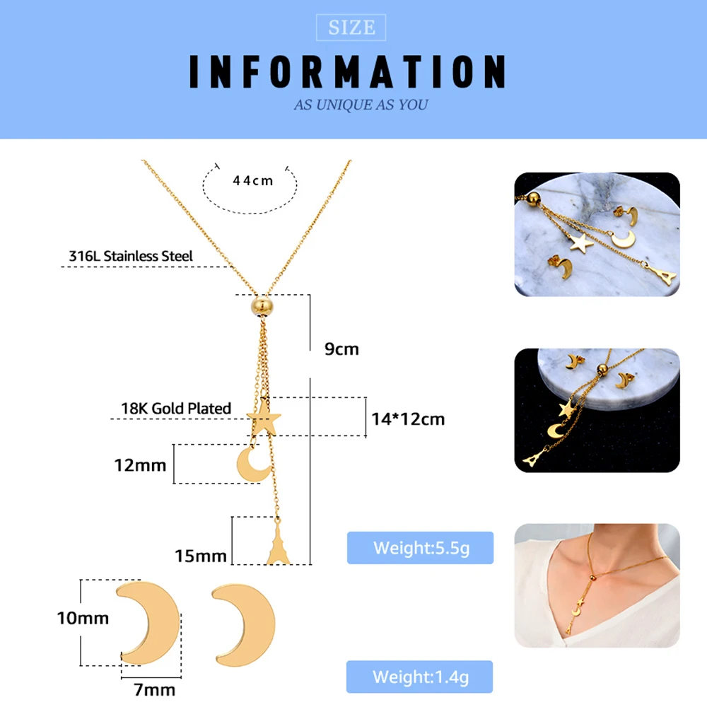 2018 Новый FINE4U N012 316L наборы ювелирных украшений из нержавеющей стали для женщин