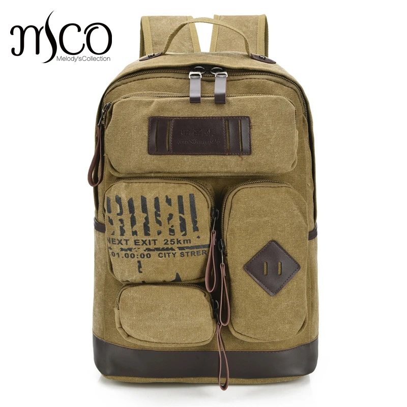 

Men's Military Backpack Canvas School Bag Camouflage Backpacks Multi-function Men Travel Bags overnight Weekend bags