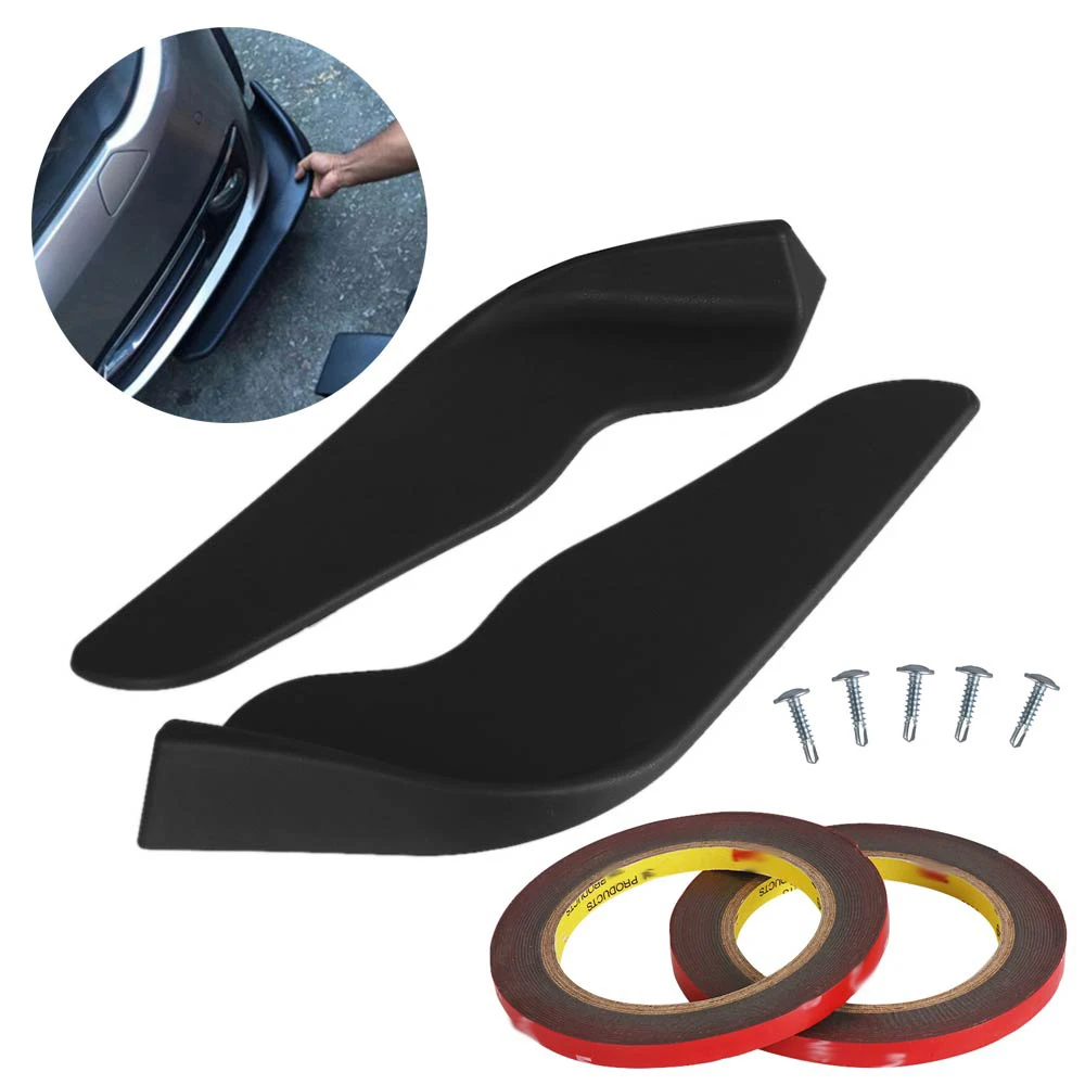 

2PC Front Universal Car Shovel Pad Racing SUV Bumper Splitter Protect Decorative Wing 360 DegreeTwist Resistant to Risks