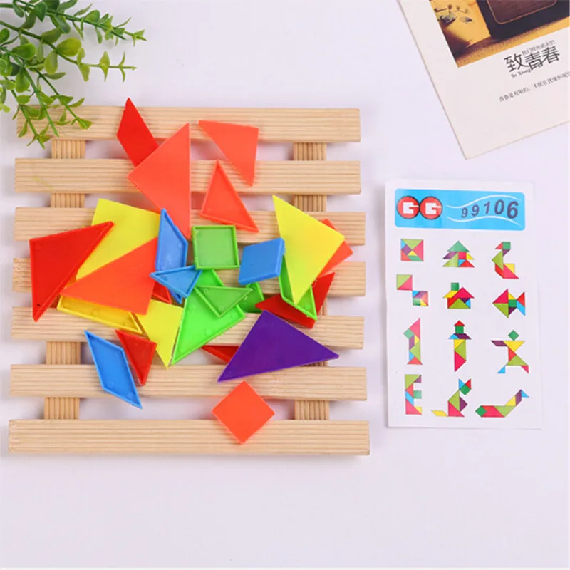 Обучающие головоломки, игрушки, пластиковые 3D головоломки, Tangram, головоломка, Тетрис, геометрическая форма, игра-головоломка для детей