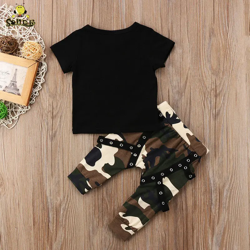 SONDR 2Pcs Boy Short Sleeve King Print T Shirt Top and Camouflage Pants Set for Boy and Baby boutique Kids Clothes SONDR 2Pcs Boy Short Sleeve King Print T Shirt Top and Camouflage Pants Set for Boy and Baby boutique Kids Clothes
