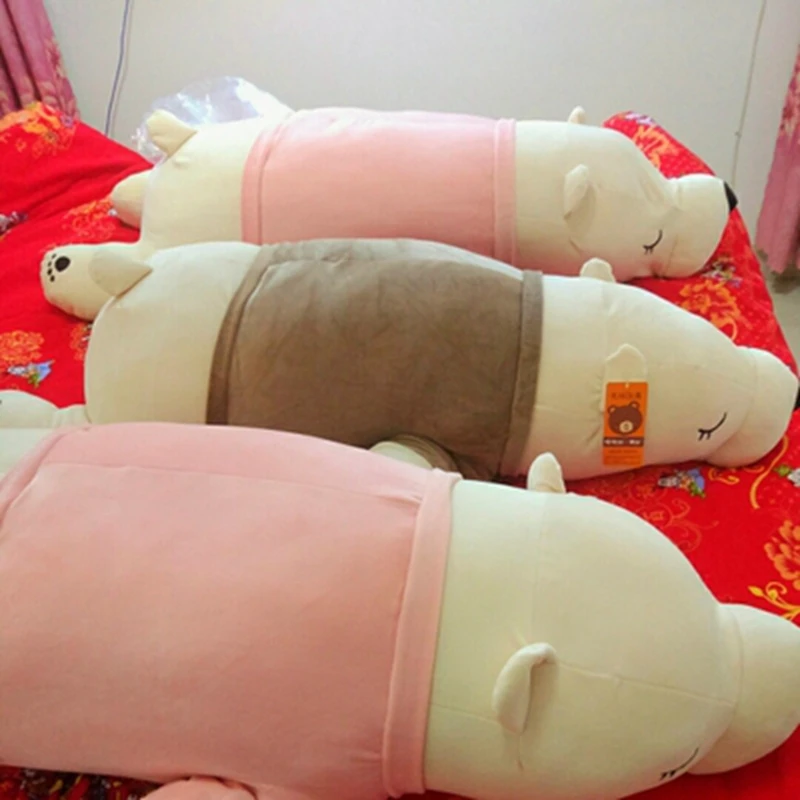 Dorimytrader Pop Cuddly Soft Fat Anime Polar Bear Plush Pillow Large Stuffed Animals White Bear Toy Doll Nice Gift Decoration 80cm 100cm 130cm DY50083 (20)