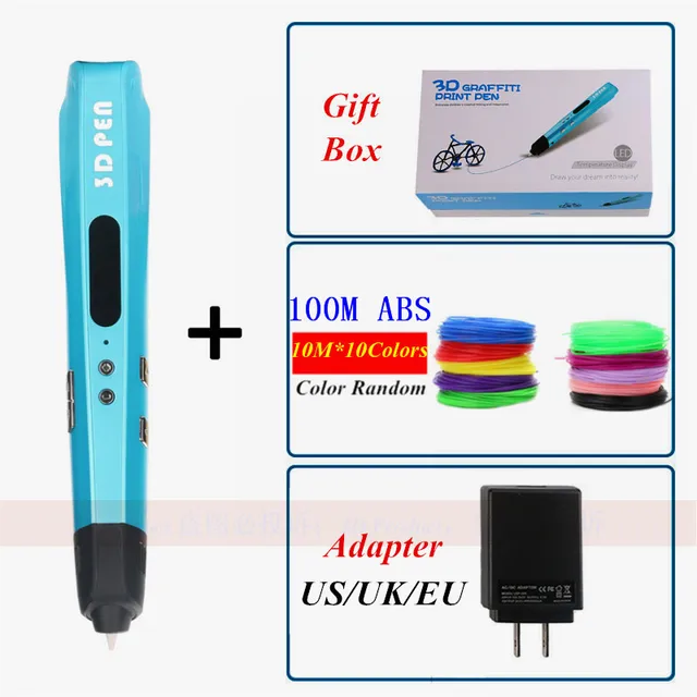 Best Offers Christmas Gift Brand Gift Box Retu 3D Pens 1.75mm 3D Filament 3D Printing Pen With Free Filament Can Add 100 Meter ABS Filament Best Offers Christmas Gift Brand Gift Box Retu 3D Pens 1.75mm 3D Filament 3D Printing Pen With Free Filament Can Add 100 Meter ABS Filament