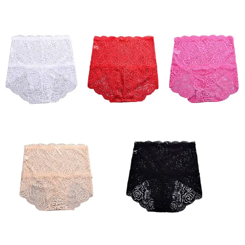Women High Waist Sheer Lace Underwear Seamless Hips Tummy Control