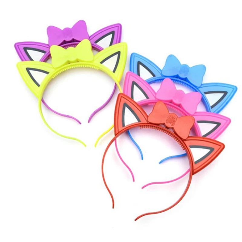 LEDLight UpFlashingLuminousChristmas Headband Cat Ears Blinking Glow Hairbands Halloween Wedding Glow In The Dark Led Toys  (4)