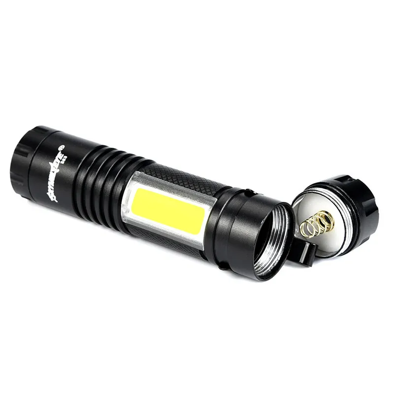 Best Bicycle light Sky Wolf Eye 5000LM Zoom able COB+ Q5 LED 4 Mode 14500/AA Tactical Military Emergent Led Flashlight 2019 Hot Sale 2