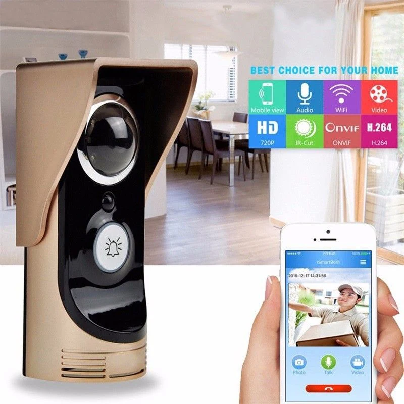 Wireless WiFi APP Video Visual Door Phone Doorbell Intercom for Mobile Phone Security Monitoring 140 Degree Width Version