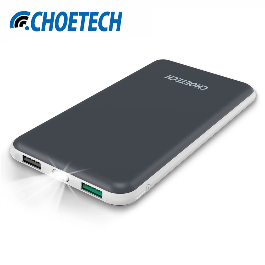imágenes para CHOETECH 10000 mAh Banco de la Energía para el iphone Dual USB de Salida Del Teléfono Móvil Powerbank Cargador Portátil de Batería Externa para Samsung S8 imágenes para CHOETECH 10000 mAh Banco de la Energía para el iphone Dual USB de Salida Del Teléfono Móvil Powerbank Cargador Portátil de Batería Externa para Samsung S8