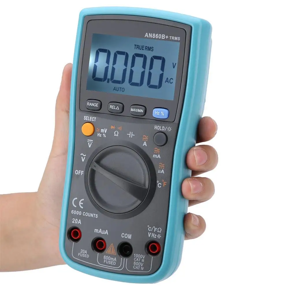 ANENG AN860B+ цифровой мультиметр AC/DC амперметр вольтметр измеритель температуры 6000 отсчетов инструмент