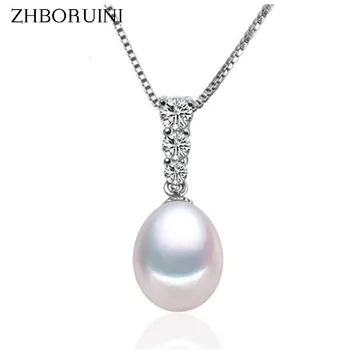 

ZHBORUINI High Quality Pearl Jewelry AAAA Natural Freshwater Pearl water drop Pendant 925 Sterling Silver Jewelry For Women Gift