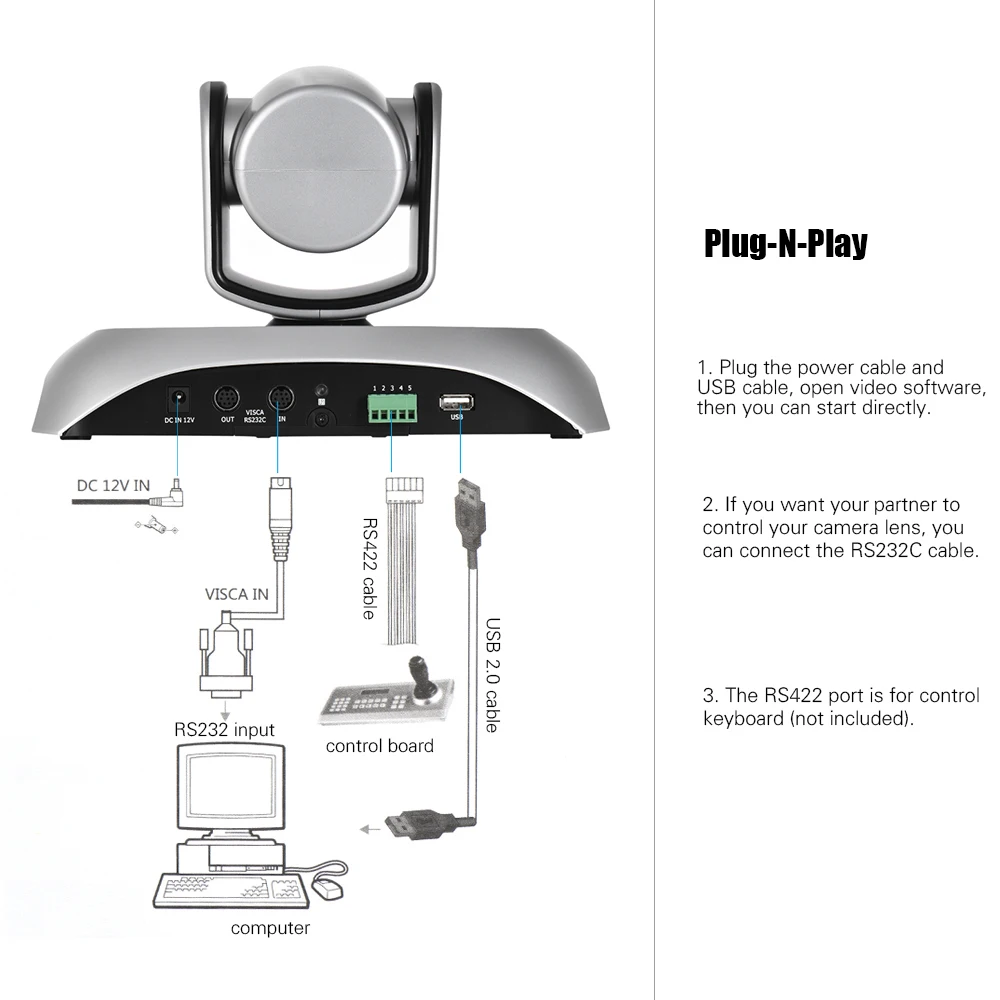 Aibecy 1080 وعاء hd usb كاميرا فيديو المؤتمر 10x زووم بصري af السيارات تفحص المكونات ن اللعب مع التحكم عن المكاتب