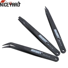 NICEYARD 3PCS/set Flat/Pointed/Curved Forceps Anti-static Tweezers Set Plastic Tweezers Phone Laptop Electronic Repair Tools