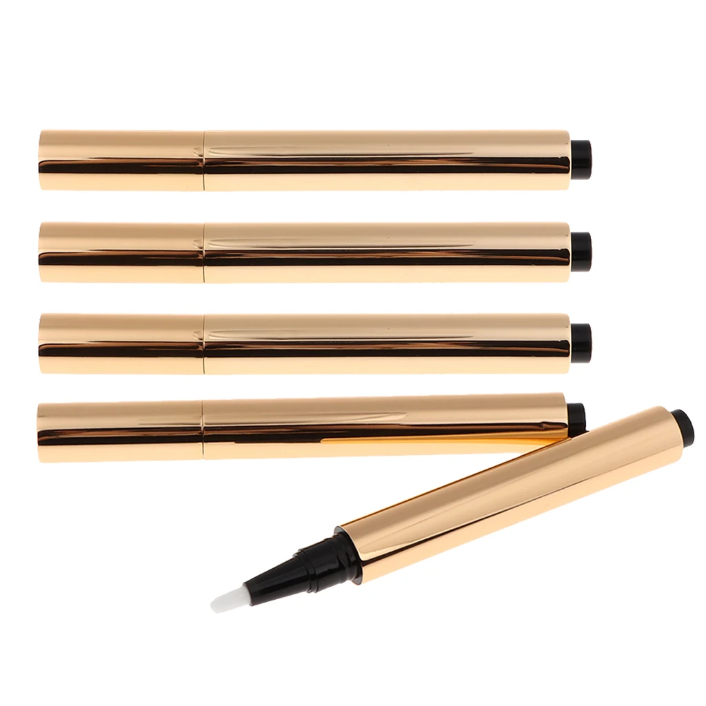 

5x 3ml Twist Pen Empty Cosmetic Nail Oils Eyelash Lip Gloss Tube w/Brush L11