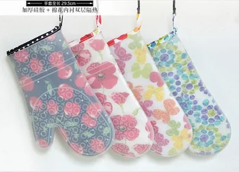 

100pcs/lot, Microwave Oven Gloves with cotton Gloves Thickened Silicone Microwave Oven Heat Insulation Gloves