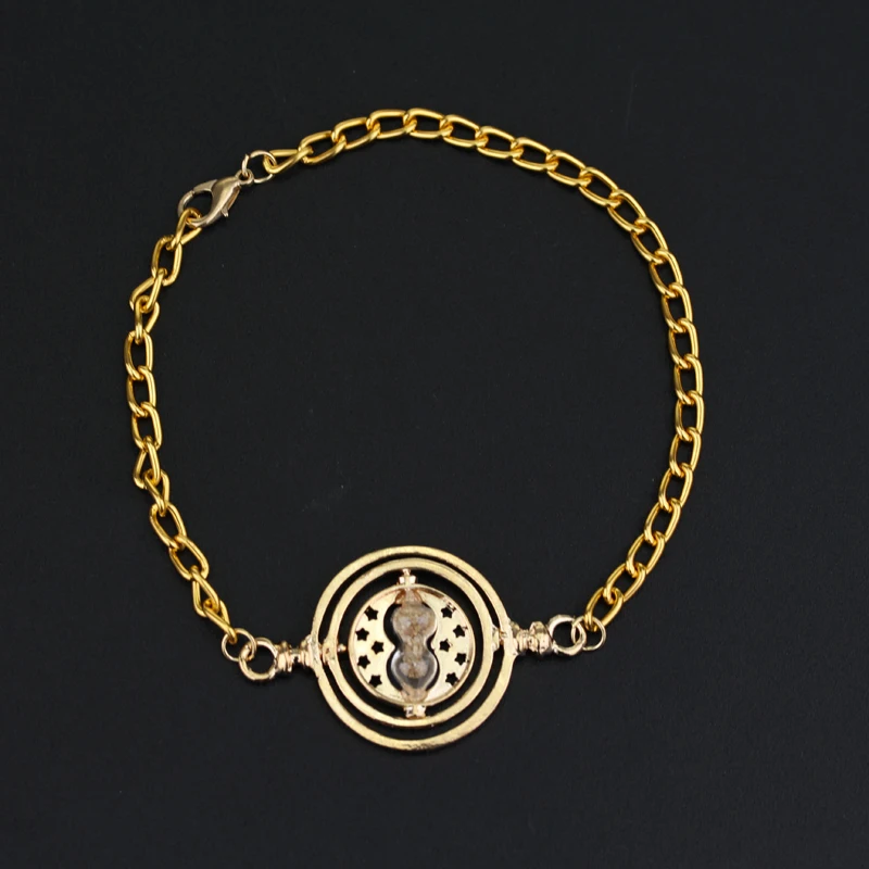 Movie Harri Potter Time Turner Bracelets Hermione Granger Rotating Horcrux Time Converter Chain Link Bracelet & Bangle Gift