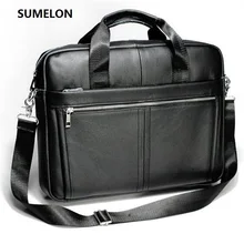 SUMELON сумка из натуральной кожи деловые мужские сумки 14 ''сумка-портфель для ноутбука сумка через плечо; сумка мужская сумка-мессенджер