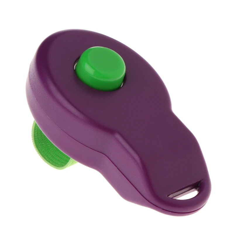 Питомец кликер для дрессировки собак зонд для щенка свисток направляющие принадлежности с ремешком на палец - Цвет: Purple