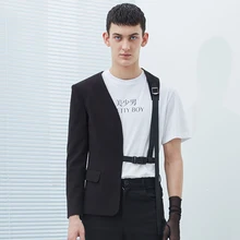 S-6XL мужская одежда Модная Звезда GD волосы стилист односторонний индивидуальный дизайн без воротника костюм костюмы для певцов больших размеров