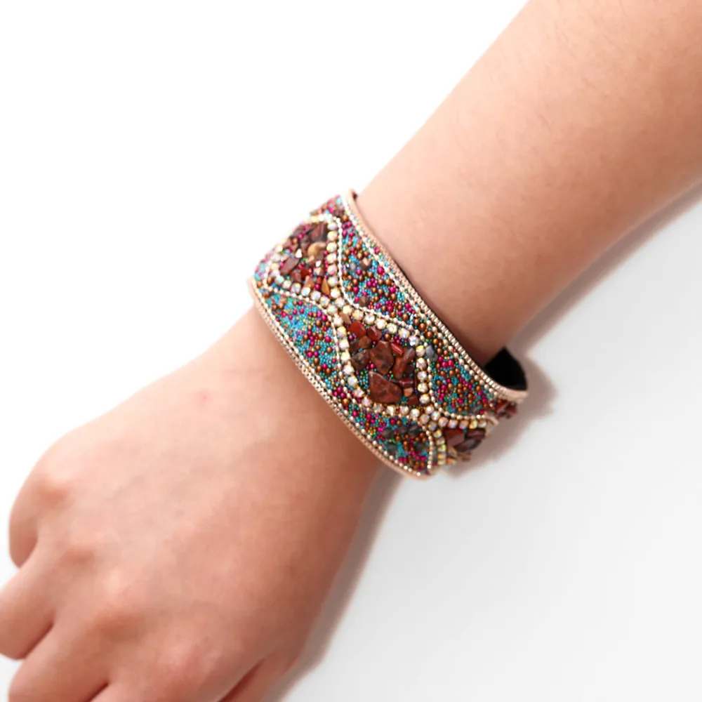 Красочный плетеный браслет для женщин Femme натуральный камень Cystal нерегулярный натуральный камень браслеты с подвесками и браслеты женские ювелирные изделия